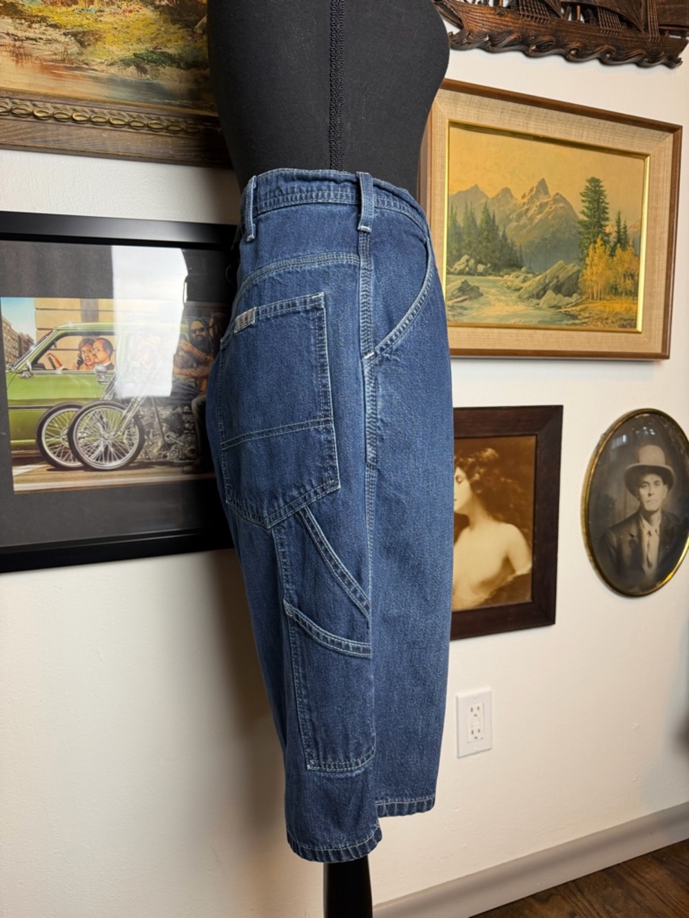 Y2K Ralph Lauren Polo Denim Carpenter Jorts  32 Waist - Picture 7 of 11